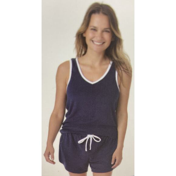 Lucky Brand Ladies' 4-piece Soft Terry Pajama Set - XL Blue Iris. - Picture 2 of 7